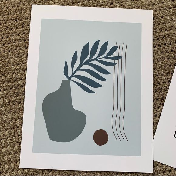 Matisse art prints Set of two mid century modern trendy neutral blue duo - Picture 6 of 8